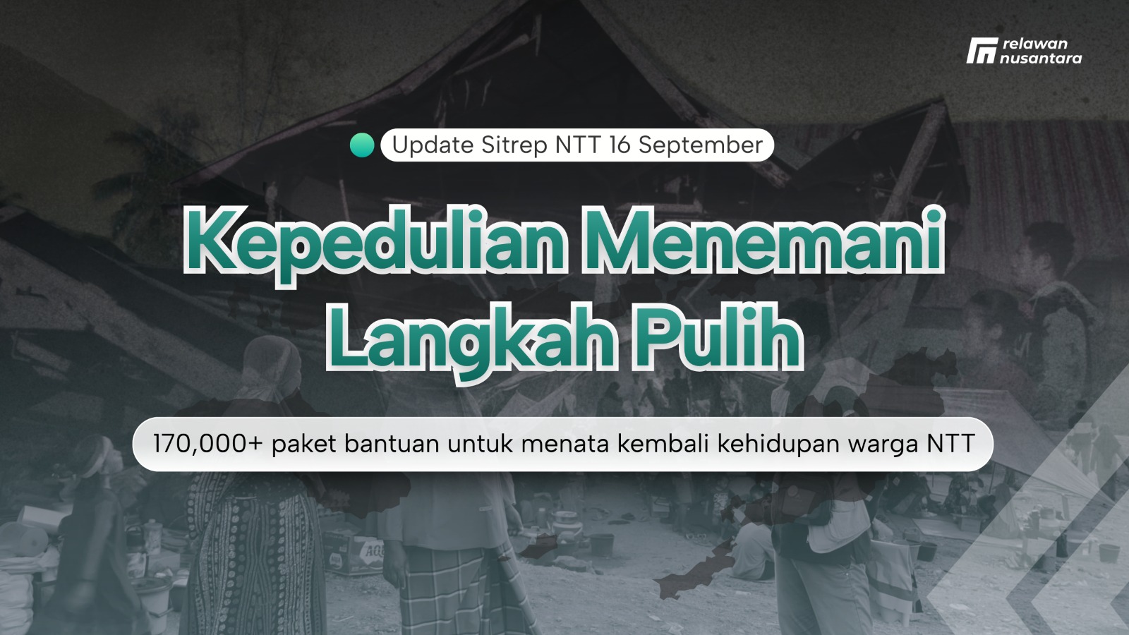 kepedulian-menemani-langkah-pulih-gempa-ntt Gambar yang menunjukkan mobil penyelamat Relawan Nusantara di daerah terdampak gempa dengan teks "Kepedulian Menemani Langkah Pulih," menyoroti upaya relawan dalam membantu pemulihan NTT.